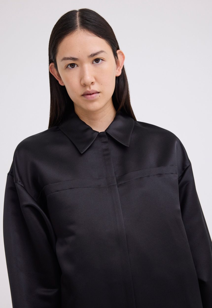 Jac + Jack Poulson Silk Bomber Jacket - Black